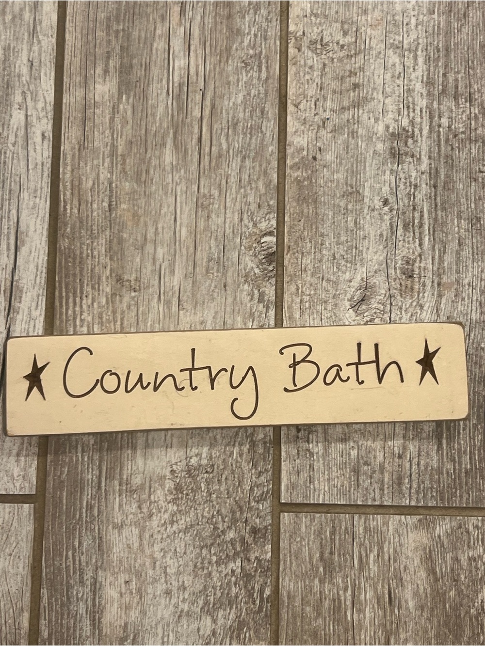 Country Bath Decorative Wall Sign - Cream